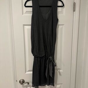 Brunello Cucinelli Charcoal Sleeveless Midi Dress